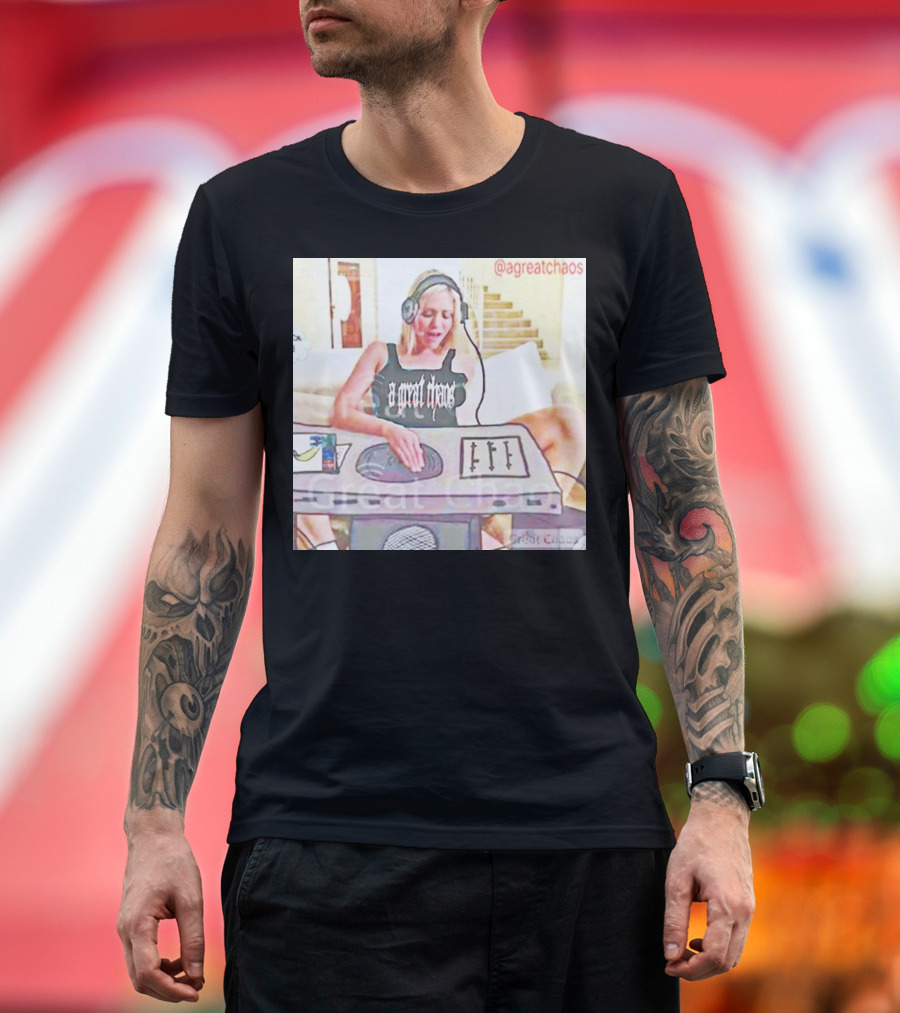 A Great Chaos Ken Carson DJing with Headphones and Mixing Table T-Shirt
