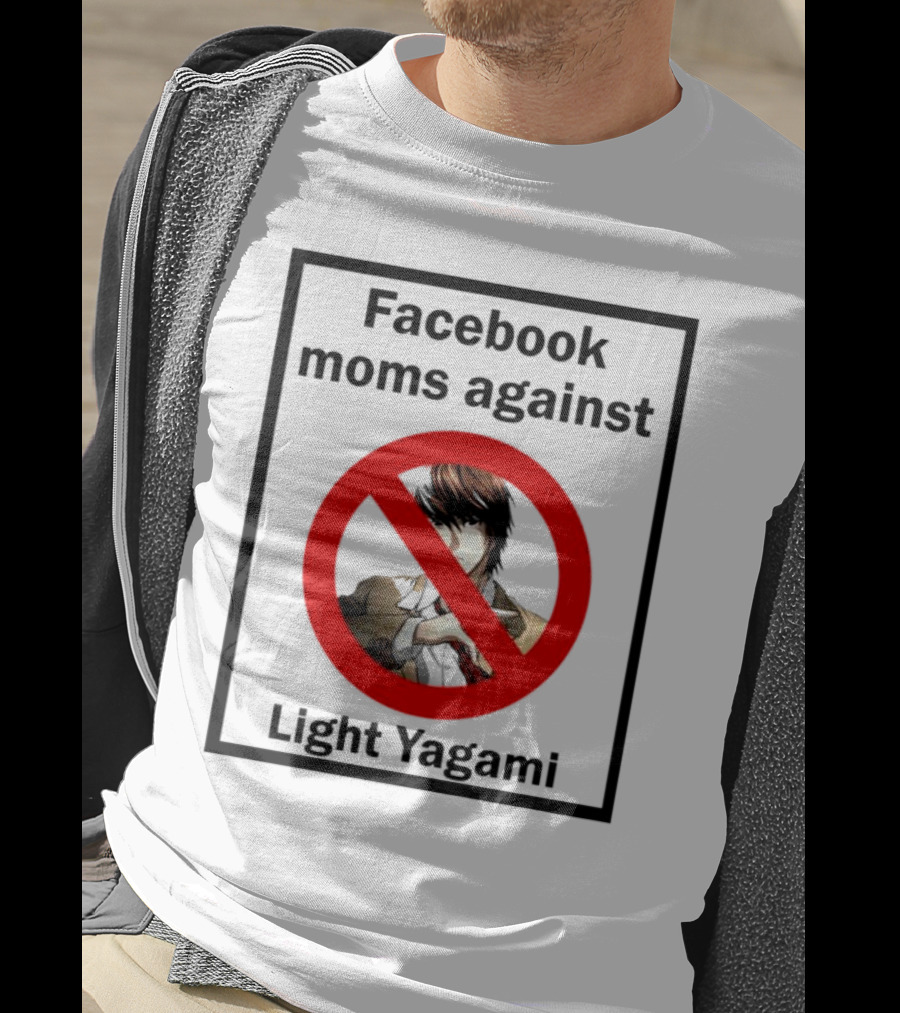 Facebook Moms Against Light Yagami Red No Symbol Anime Character T-Shirt