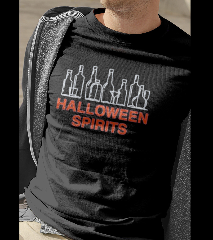 Halloween Spirits Bottle Collection Ghostly Beverage Containers T-Shirt
