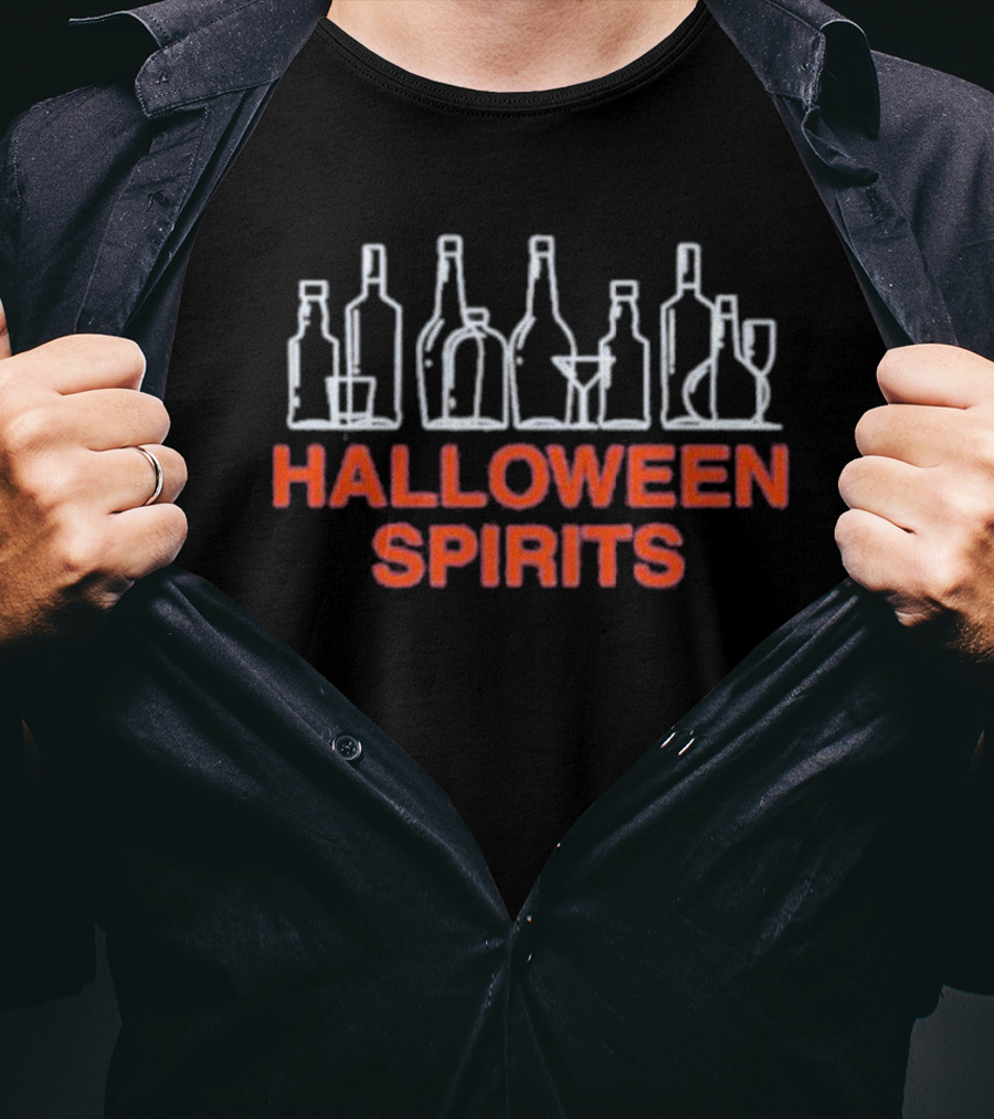 Halloween Spirits Bottle Collection Ghostly Beverage Containers T-Shirt