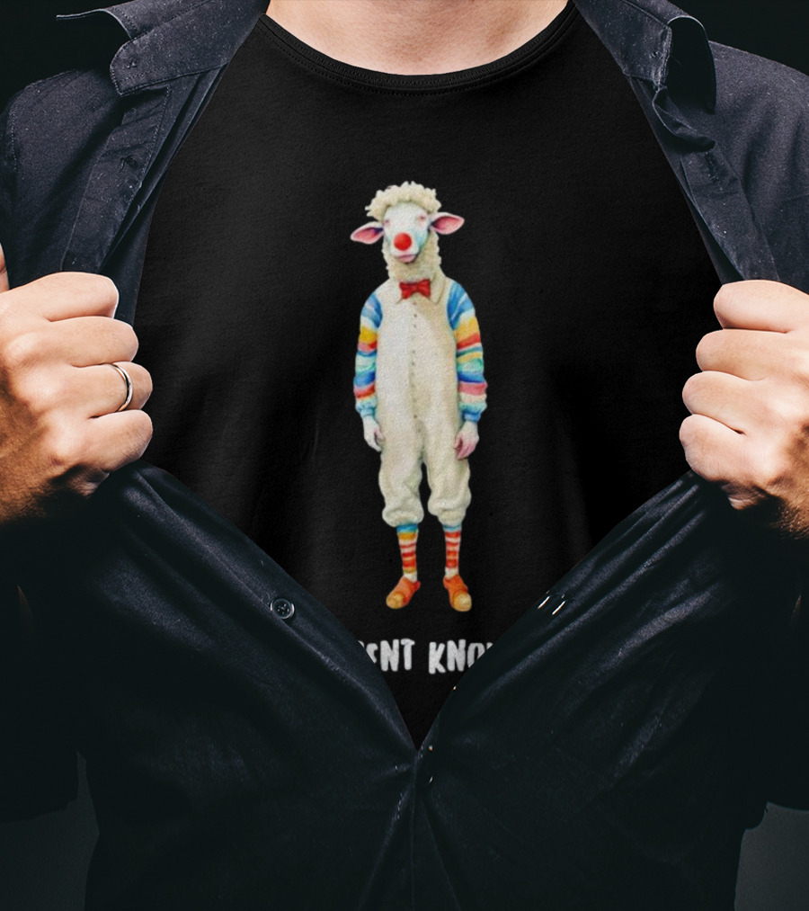 Government Knows Best Sheep In Colorful Striped T-Shirt
