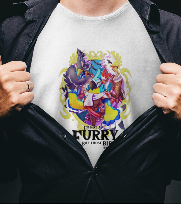 I’m Not A Furry But Those Birds Are Hot Fantasy Creature Collage T-Shirt