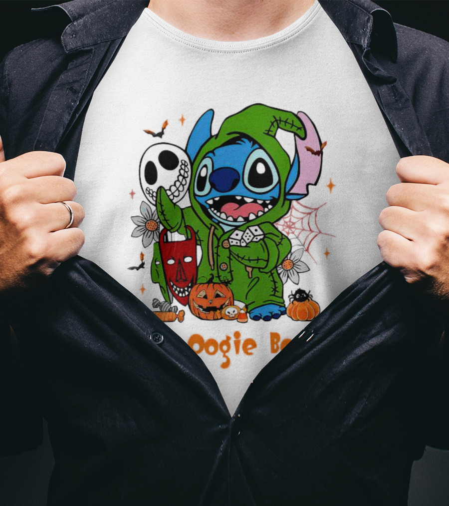 Stitch Let's Oogie Boogie Halloween Pumpkins And Masks T-Shirt