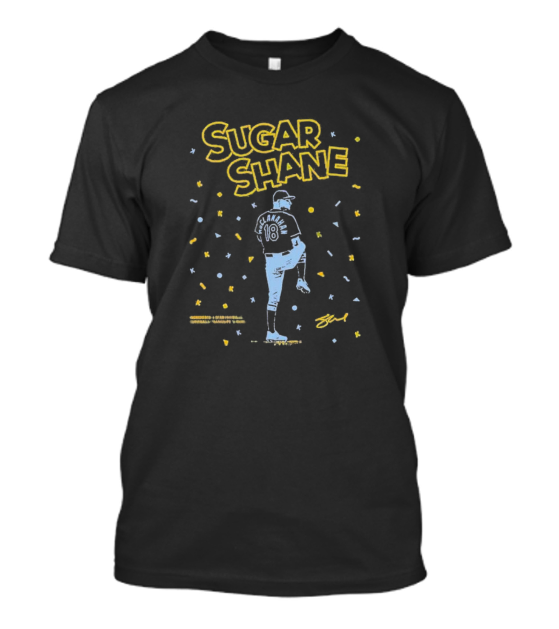 Sugar Shane McClanahan Tampa Bay Rays 18 Signature T-Shirt