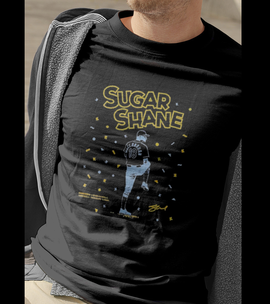 Sugar Shane McClanahan Tampa Bay Rays 18 Signature T-Shirt