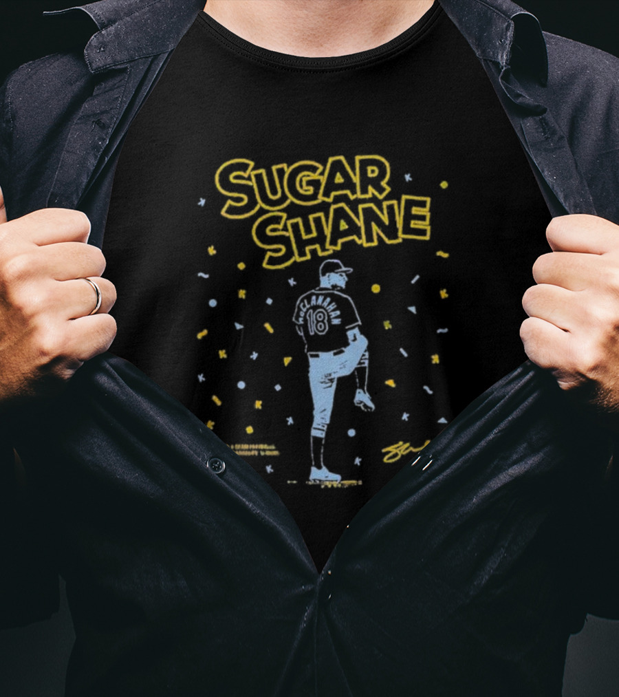 Sugar Shane McClanahan Tampa Bay Rays 18 Signature T-Shirt
