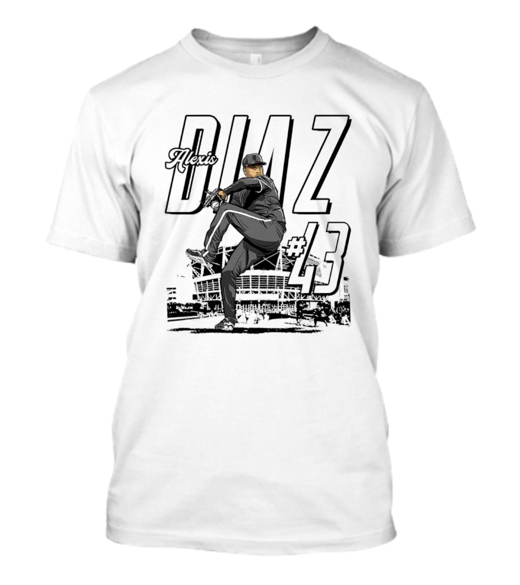 Alexis Diaz 43 Cincinnati Reds MLBPA Stadium Pitching T-Shirt