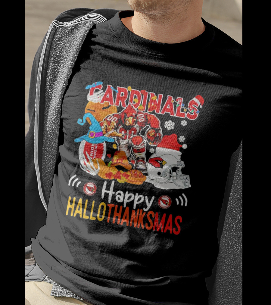 Cardinals Mascot 88 Happy Hallothanksmas Arizona T-Shirt