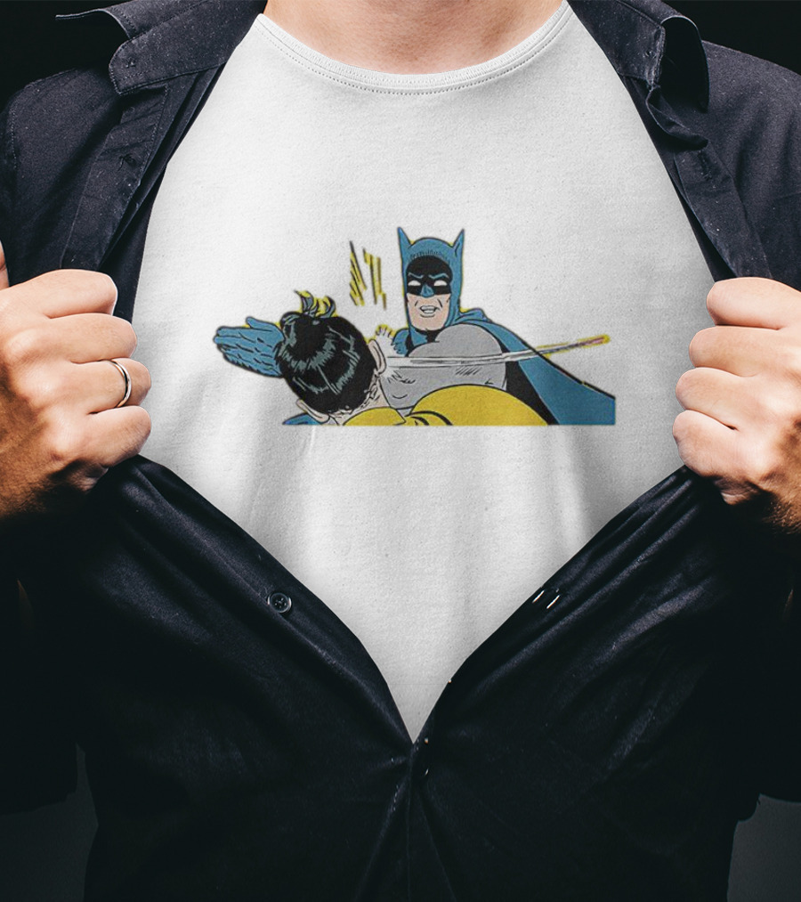 Batman Slapping Robin Comic Classic Meme Panel T-Shirt