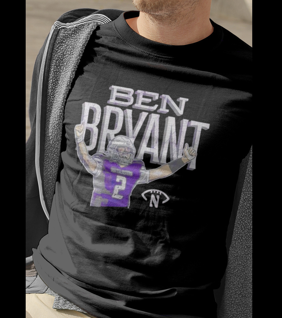 Ben Bryant Northwestern Football Player Number 2 Victory Pose T-Shirt