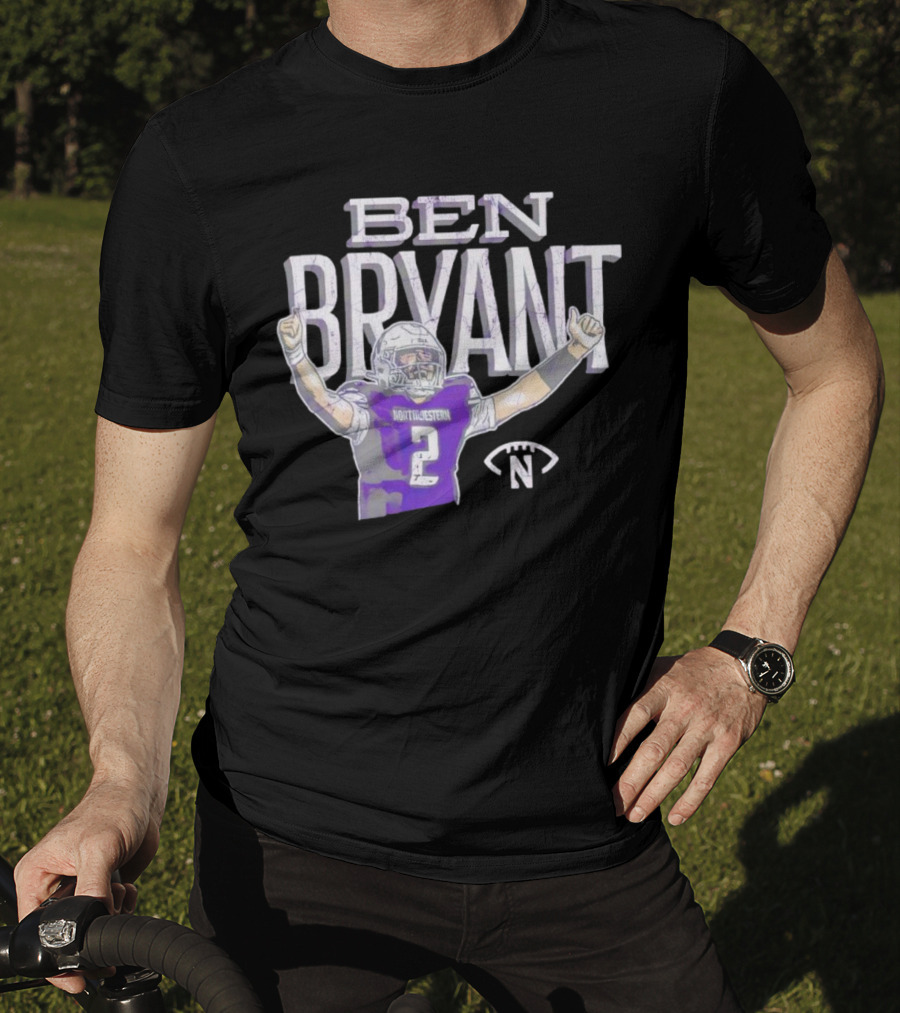 Ben Bryant Northwestern Football Player Number 2 Victory Pose T-Shirt