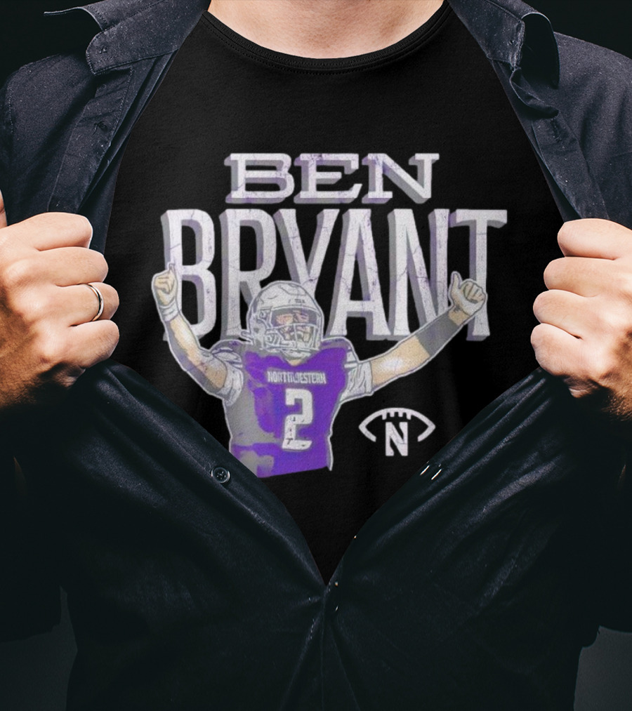Ben Bryant Northwestern Football Player Number 2 Victory Pose T-Shirt