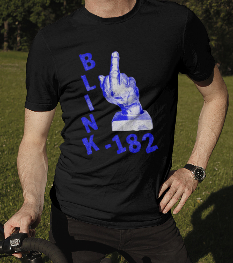 BLINK 182 Middle Finger Statue Gesture T-Shirt