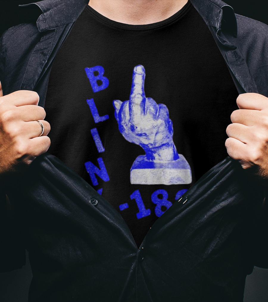 BLINK 182 Middle Finger Statue Gesture T-Shirt