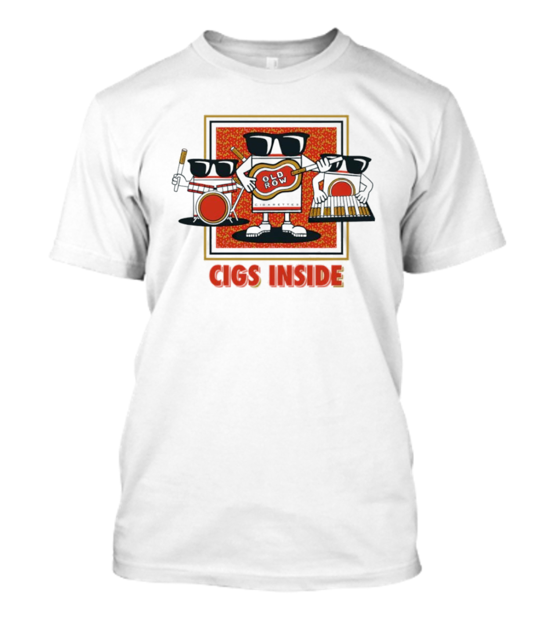 Cigs Inside Guitar Band With Sunglasses And Instruments T-Shirt