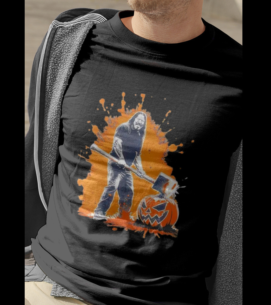 Danny Trejo Hammer Pumpkin Smashing Halloween Bash Iconic T-Shirt