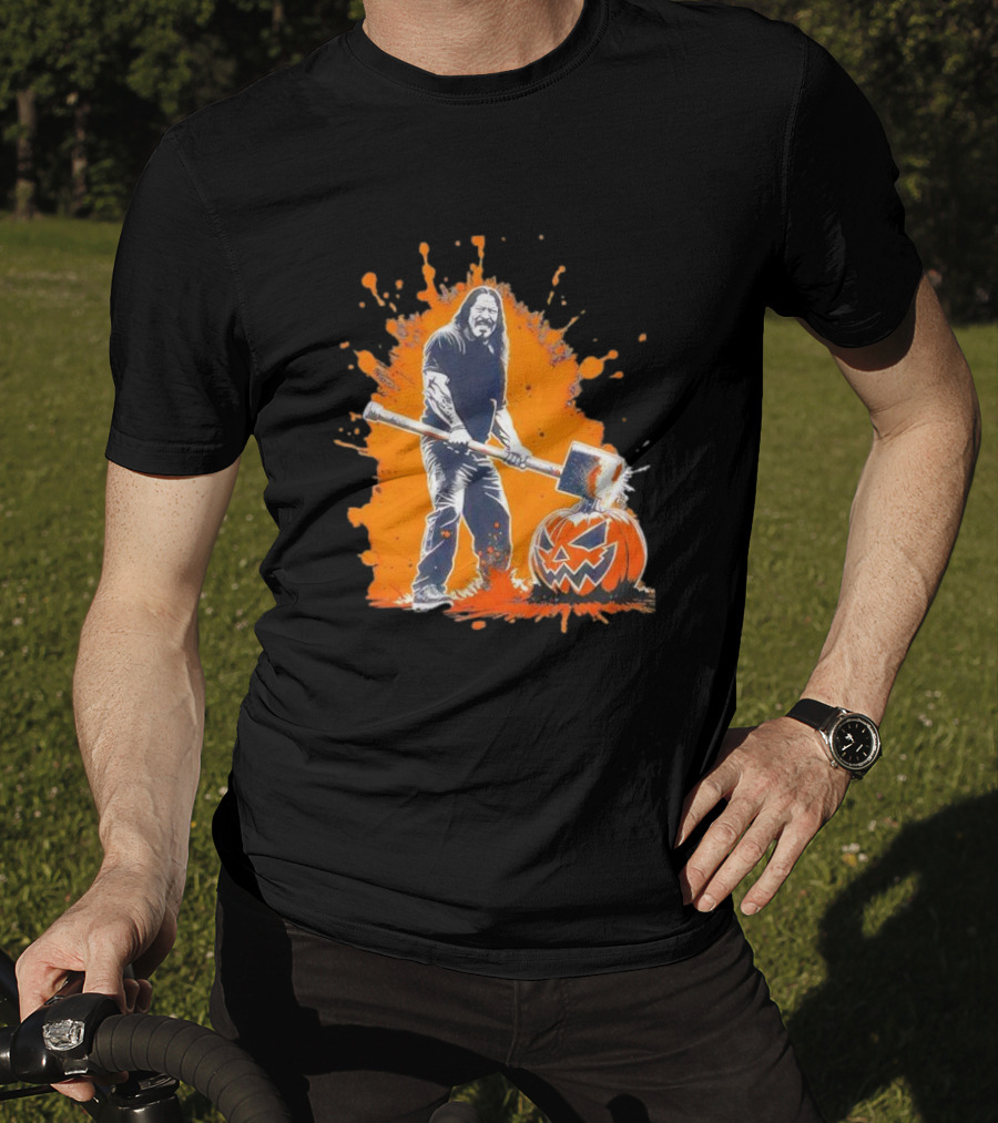 Danny Trejo Hammer Pumpkin Smashing Halloween Bash Iconic T-Shirt