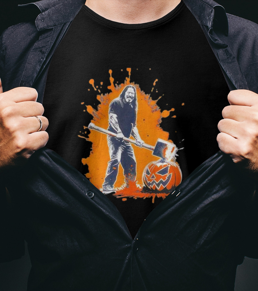 Danny Trejo Hammer Pumpkin Smashing Halloween Bash Iconic T-Shirt