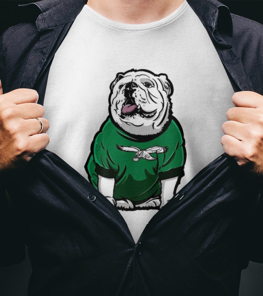 Dawg In Philadelphia Eagles Green Mascot Shirt With Bulldog And Eagle T-Shirt