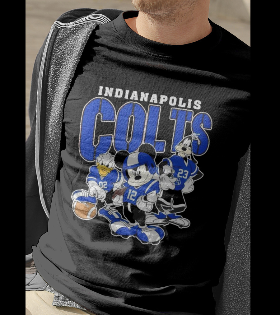 Indianapolis Colts Disney Mickey Donald Duck Goofy Football Team T-Shirt