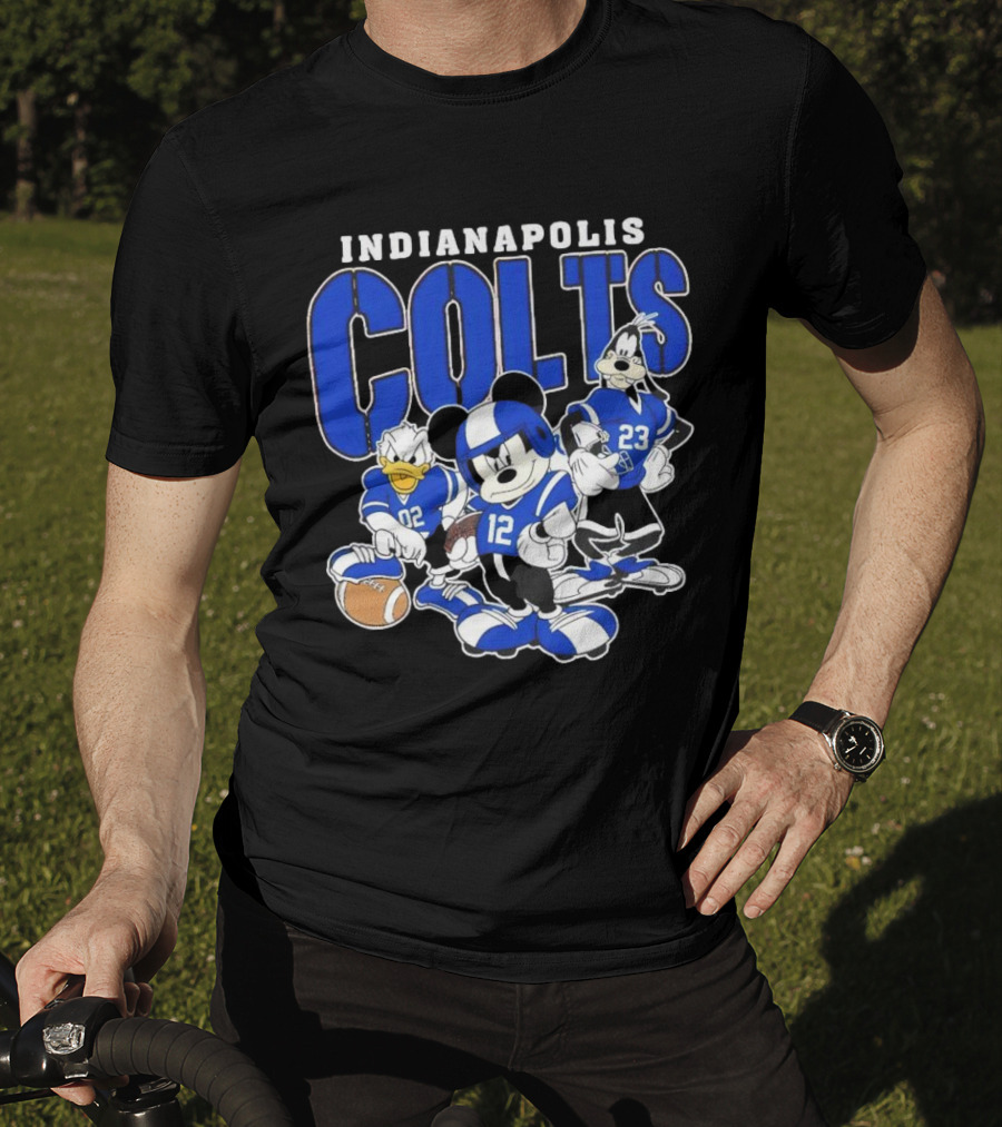 Indianapolis Colts Disney Mickey Donald Duck Goofy Football Team T-Shirt