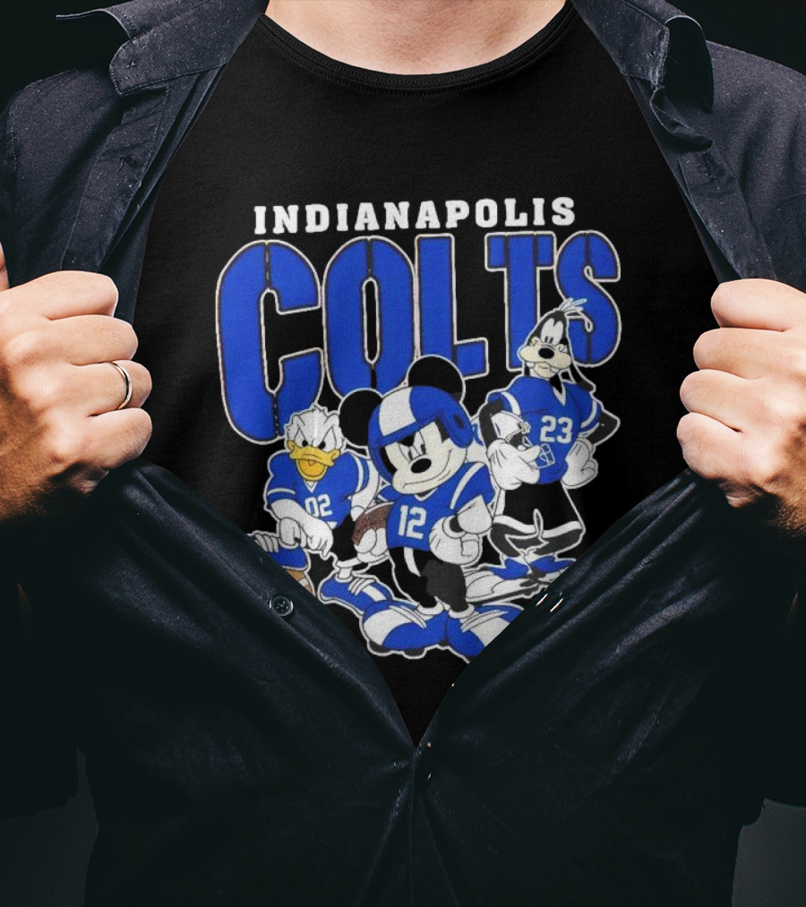 Indianapolis Colts Disney Mickey Donald Duck Goofy Football Team T-Shirt