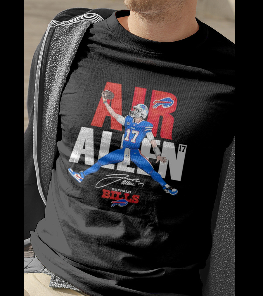 Josh Allen Air Buffalo Bills 17 Signature Football T-Shirt