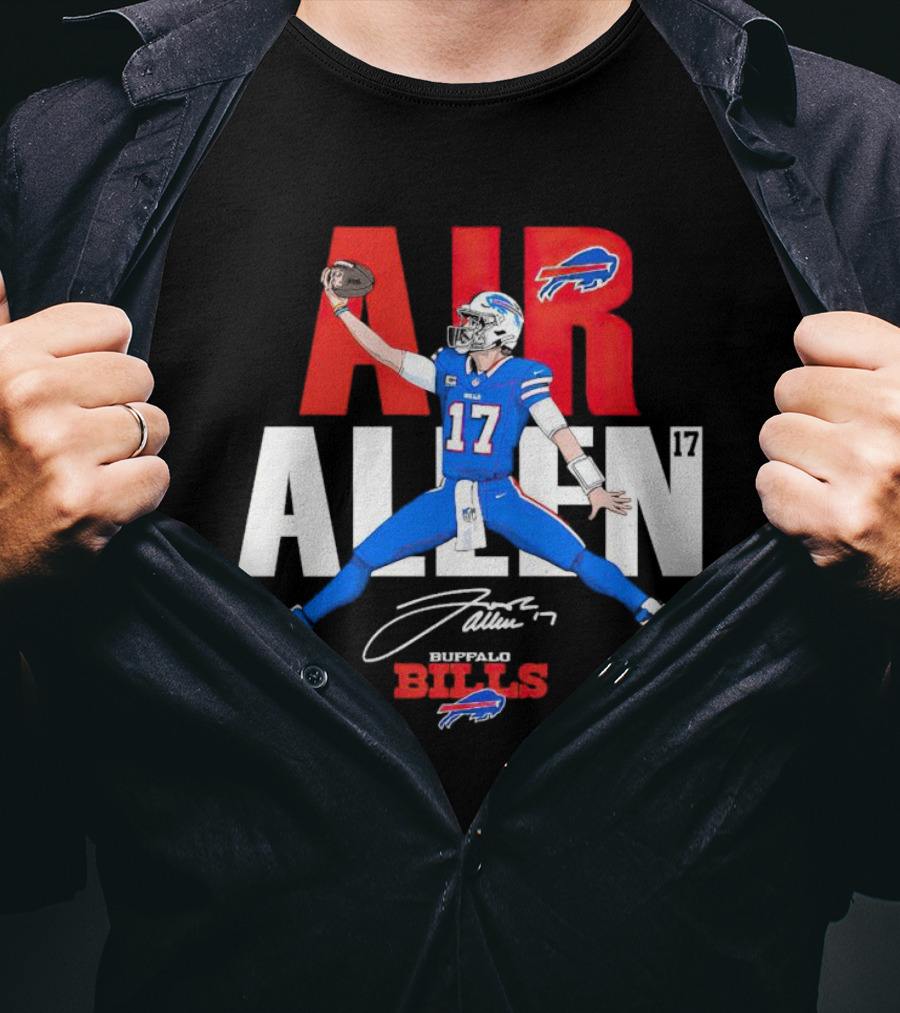 Josh Allen Air Buffalo Bills 17 Signature Football T-Shirt