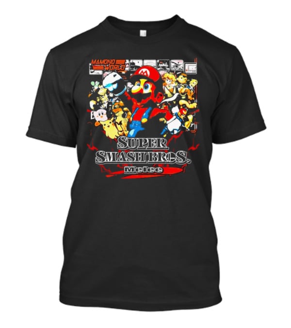 Mamoni World Mario X Cartoon Characters Super Smash Bros Melee T-Shirt