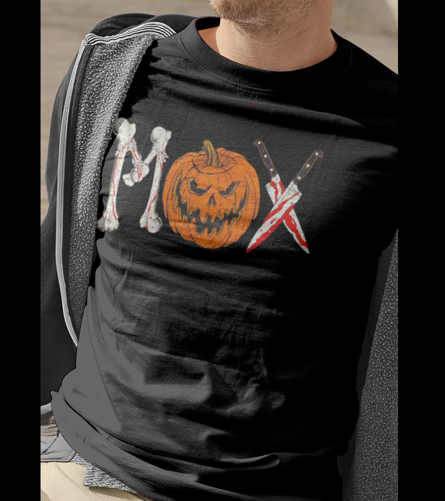 Mox Jon Moxley Halloween Bones Pumpkin Knives T-Shirt