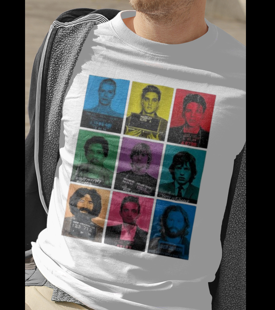 Police Department Mugshots Vintage Music Icons T-Shirt