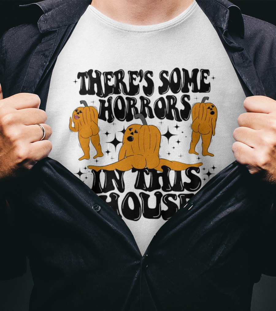 There’s Some Horrors In This House Pumpkin Characters T-Shirt