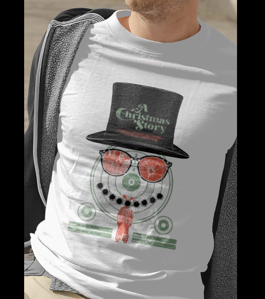 A Christmas Story Ralphie Parker Shooting Range With Top Hat And Glasses T-Shirt