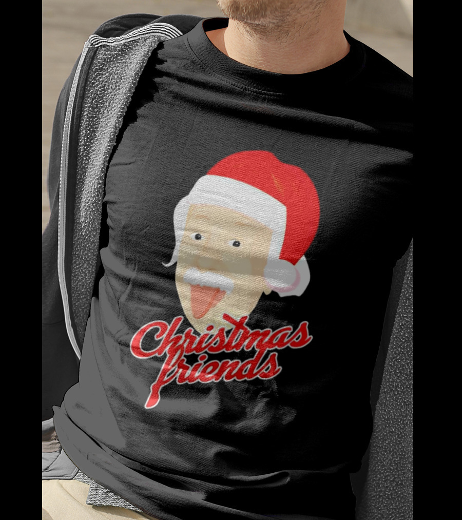 Albert Einstein Santa Hat Christmas Friends T-Shirt