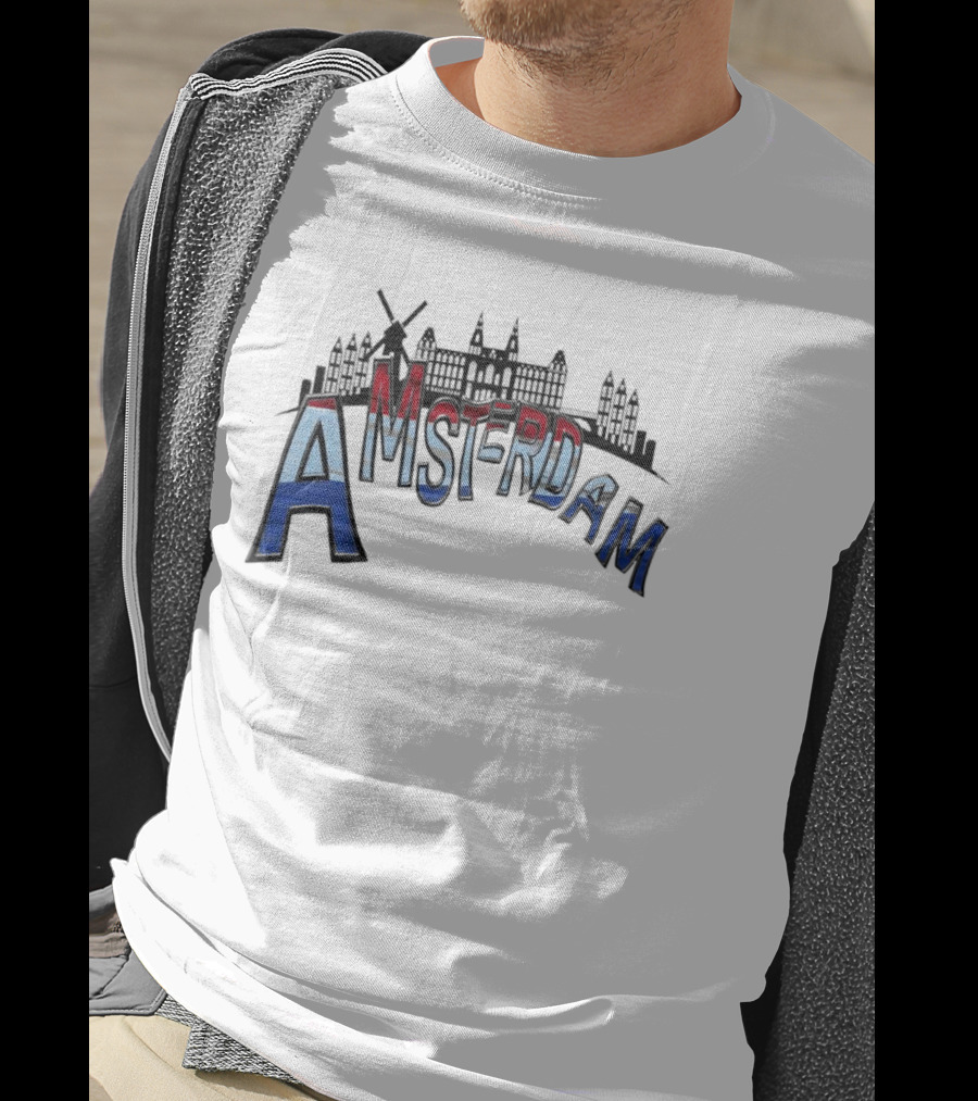 Amsterdam Dutch Skyline Windmill Souvenir T-Shirt