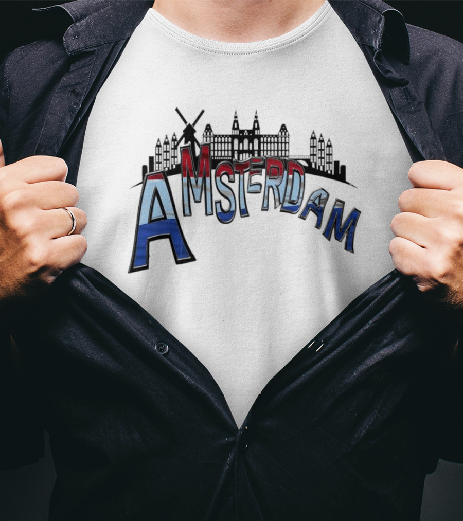 Amsterdam Dutch Skyline Windmill Souvenir T-Shirt