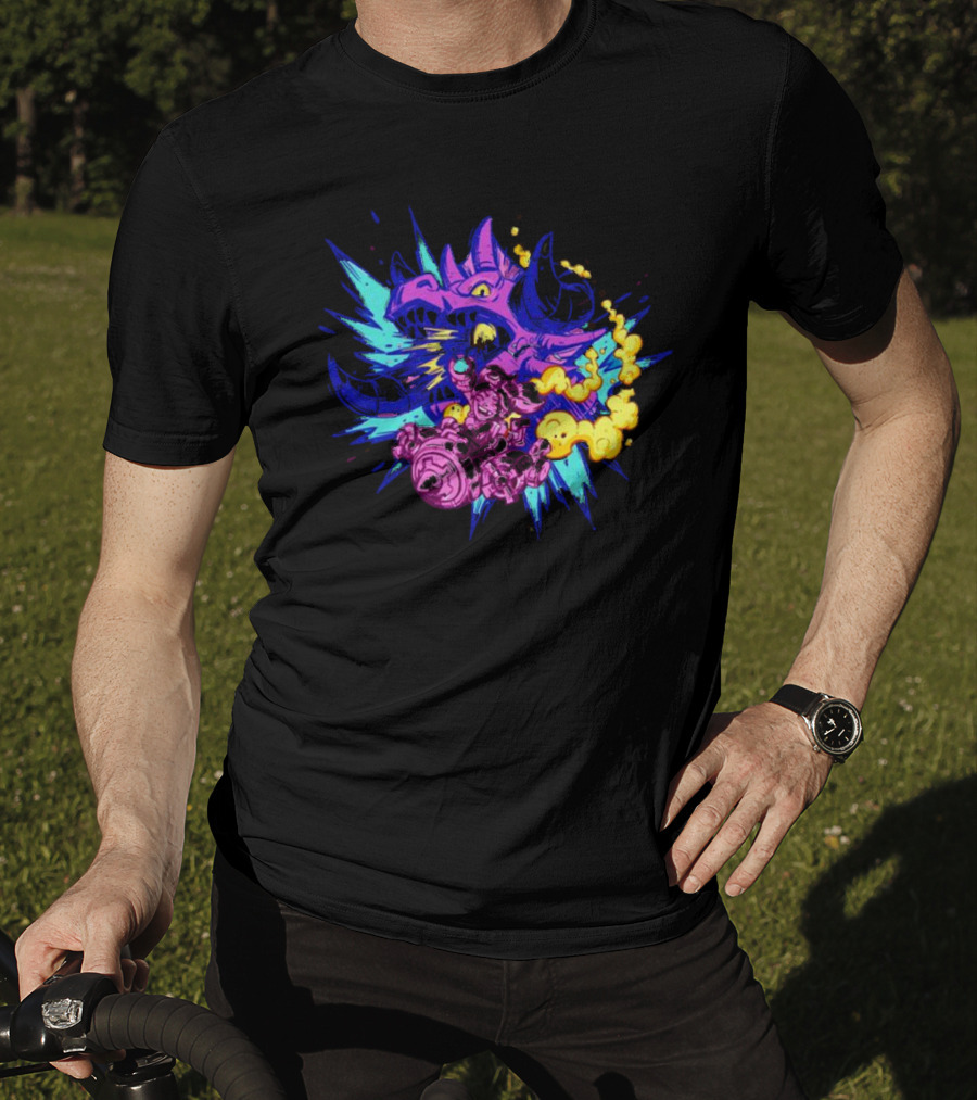 Blizzard Gear Warcraft Rumble Vibrant Dragon Mech Battle Explosion T-Shirt