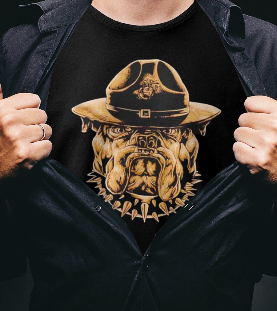 US Marine Corps Bulldog Campaign Cover Hat T-Shirt