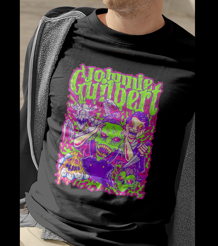 Johnnie Guilbert Haunted Ghouls Monster Faces T-Shirt