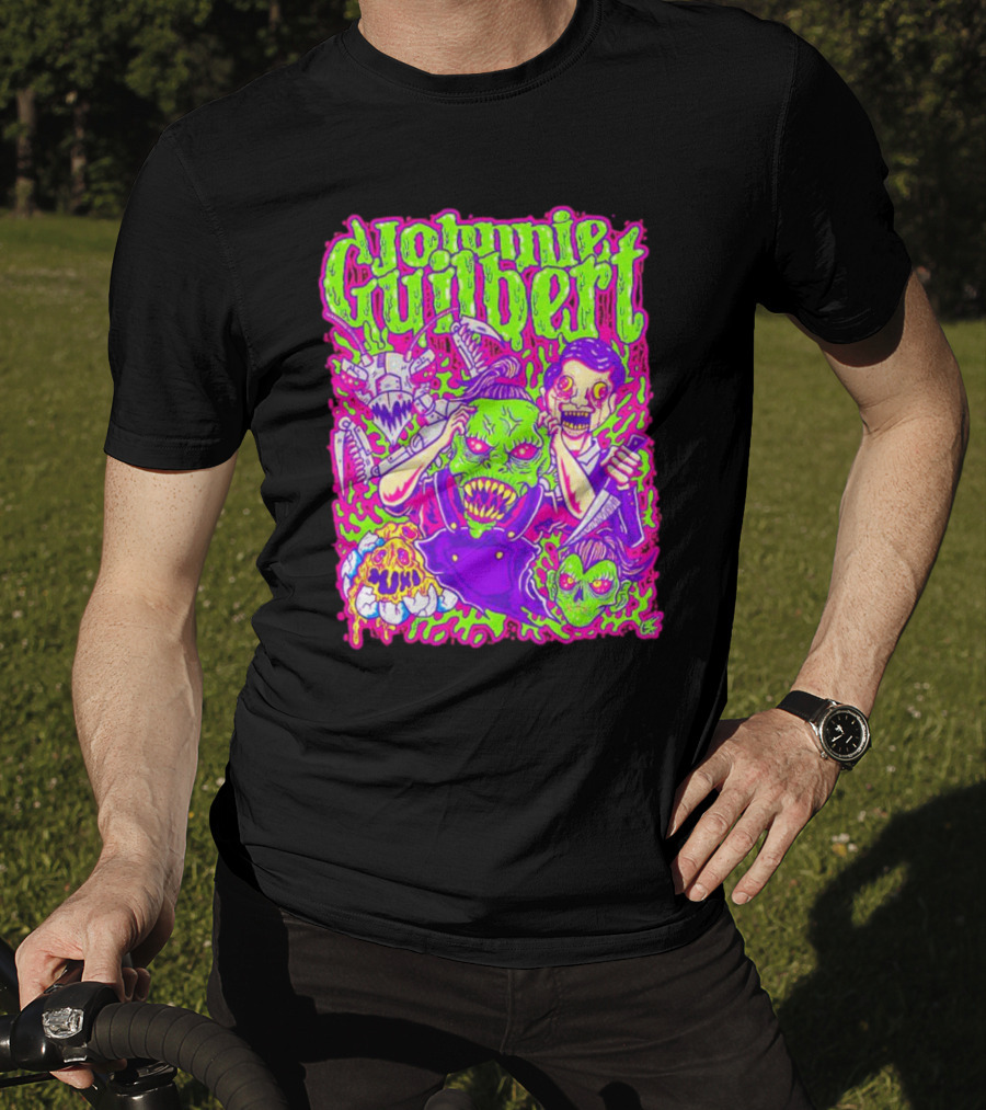 Johnnie Guilbert Haunted Ghouls Monster Faces T-Shirt