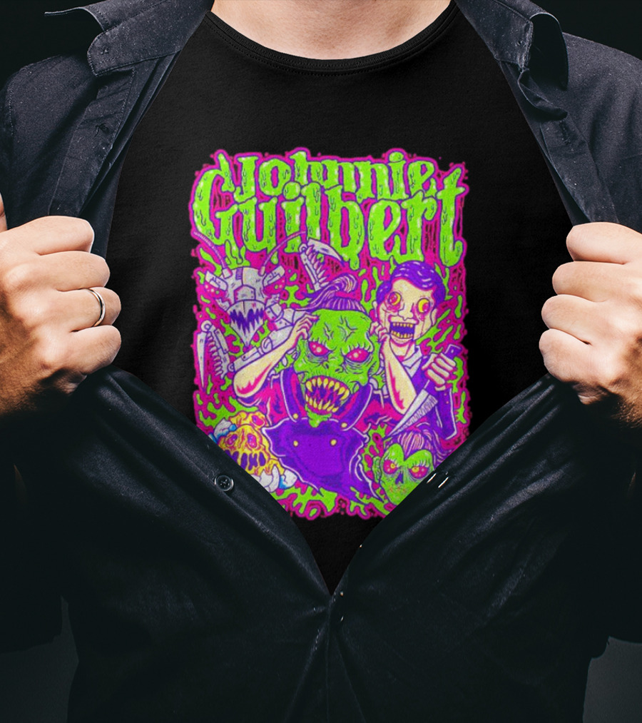 Johnnie Guilbert Haunted Ghouls Monster Faces T-Shirt
