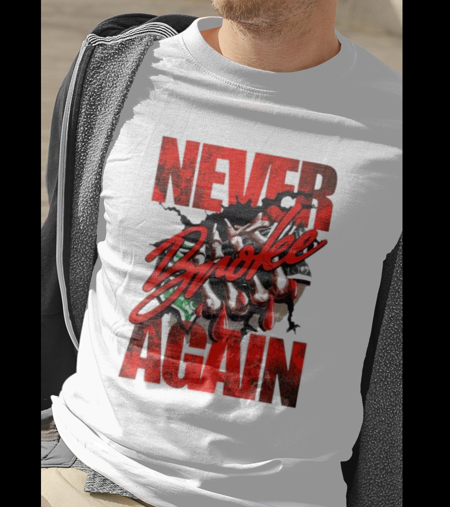 Never Broke Again Red Dripping With Money Seafoam Highlights T-Shirt