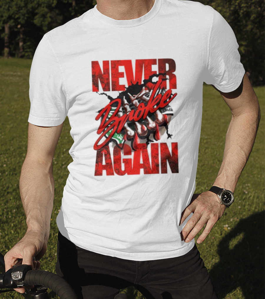 Never Broke Again Red Dripping With Money Seafoam Highlights T-Shirt