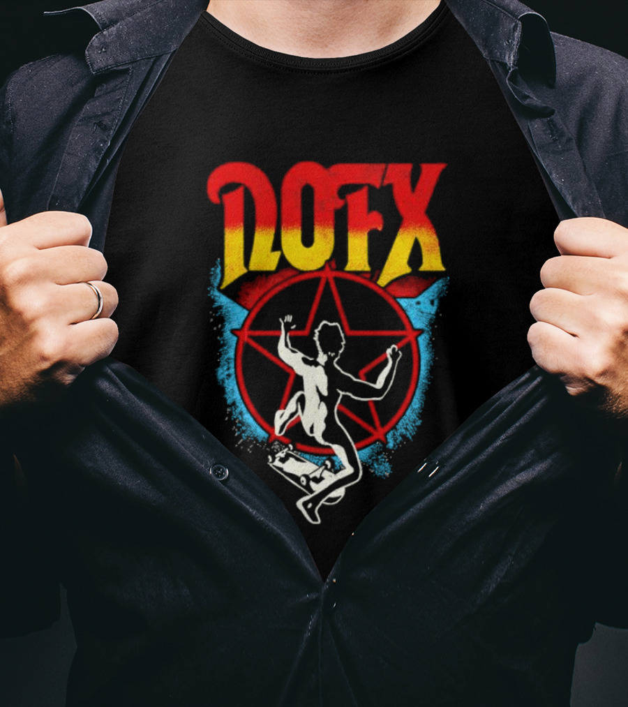 NOFX Skateboarding Pentagram Kickflip T-Shirt