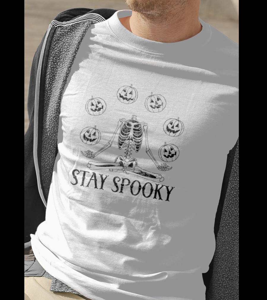 Stay Spooky Skeleton Halloween Pumpkins T-Shirt