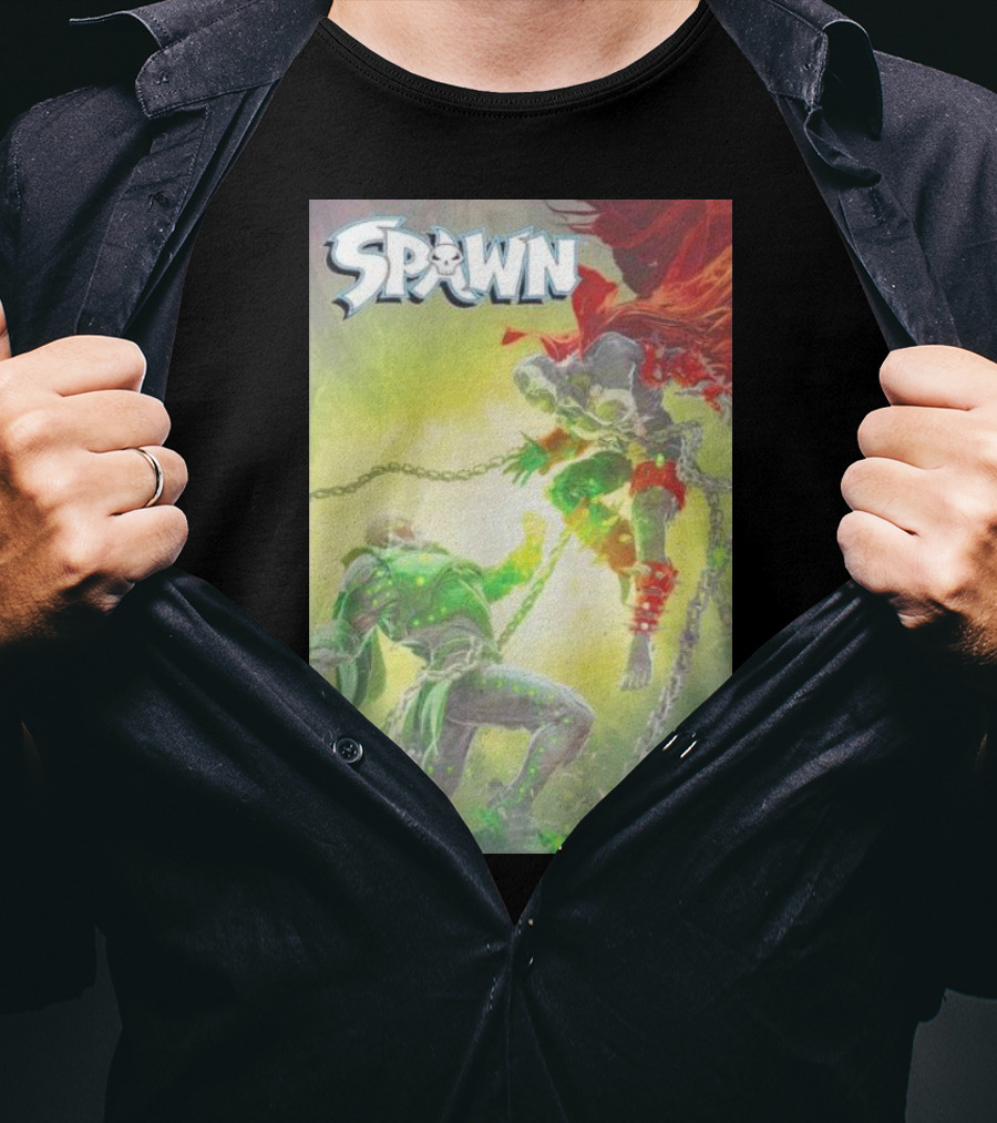 Spawn 347 Comic Cover Dark Hero Battle Chains T-Shirt