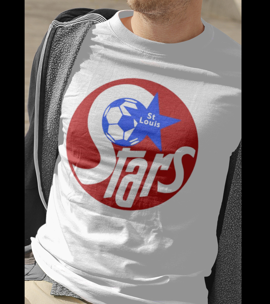 St Louis Stars Soccer 1977 NASL Classic Logo With Soccer Ball And Blue Star T-Shirt