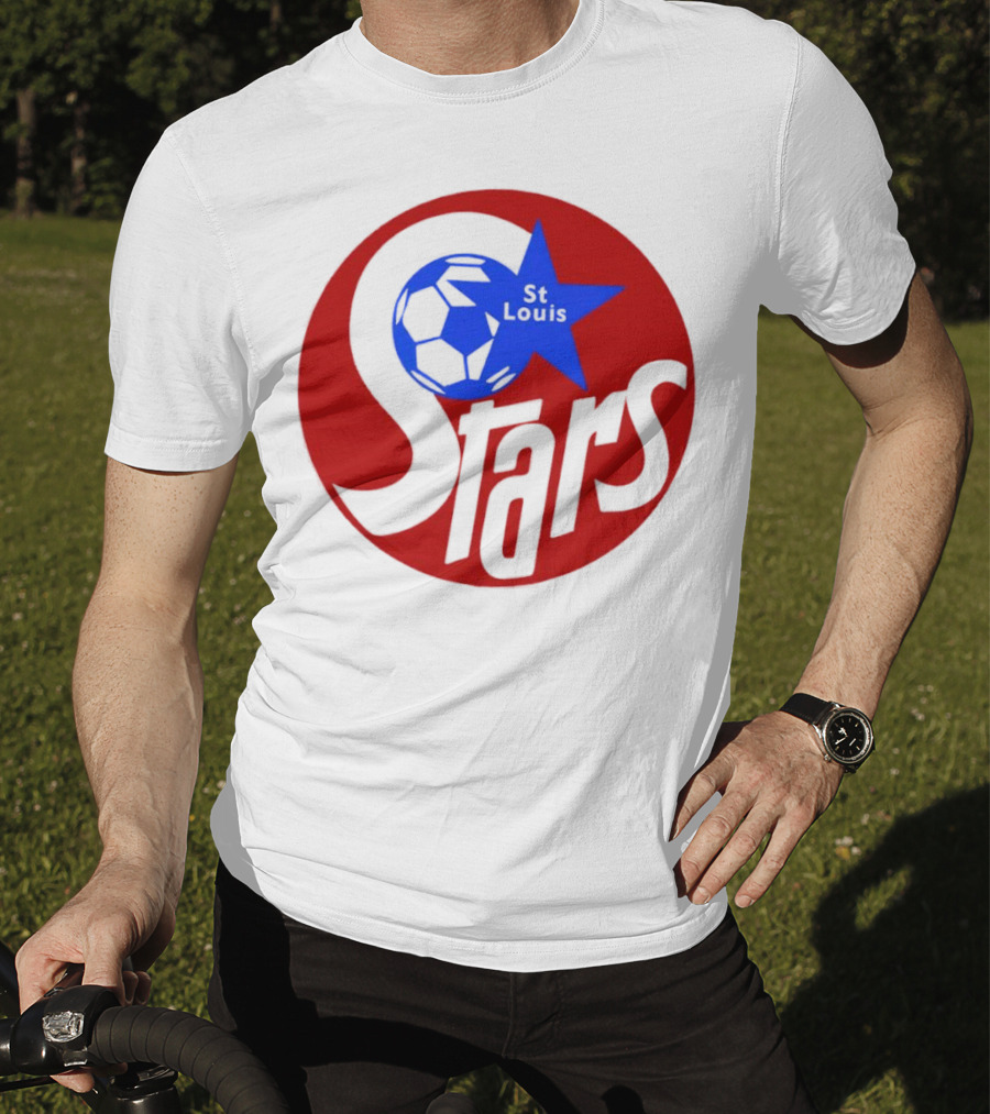St Louis Stars Soccer 1977 NASL Classic Logo With Soccer Ball And Blue Star T-Shirt