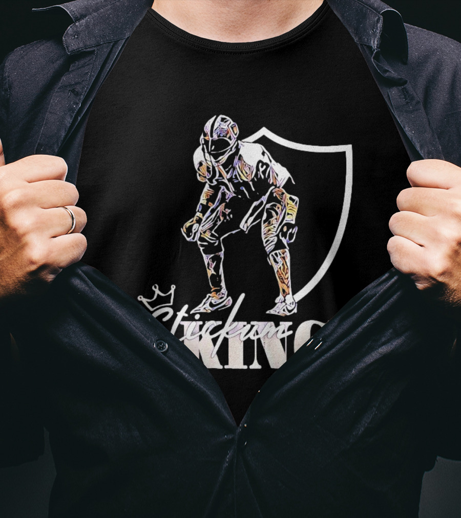 Stickum King Football Shield Drawing T-Shirt