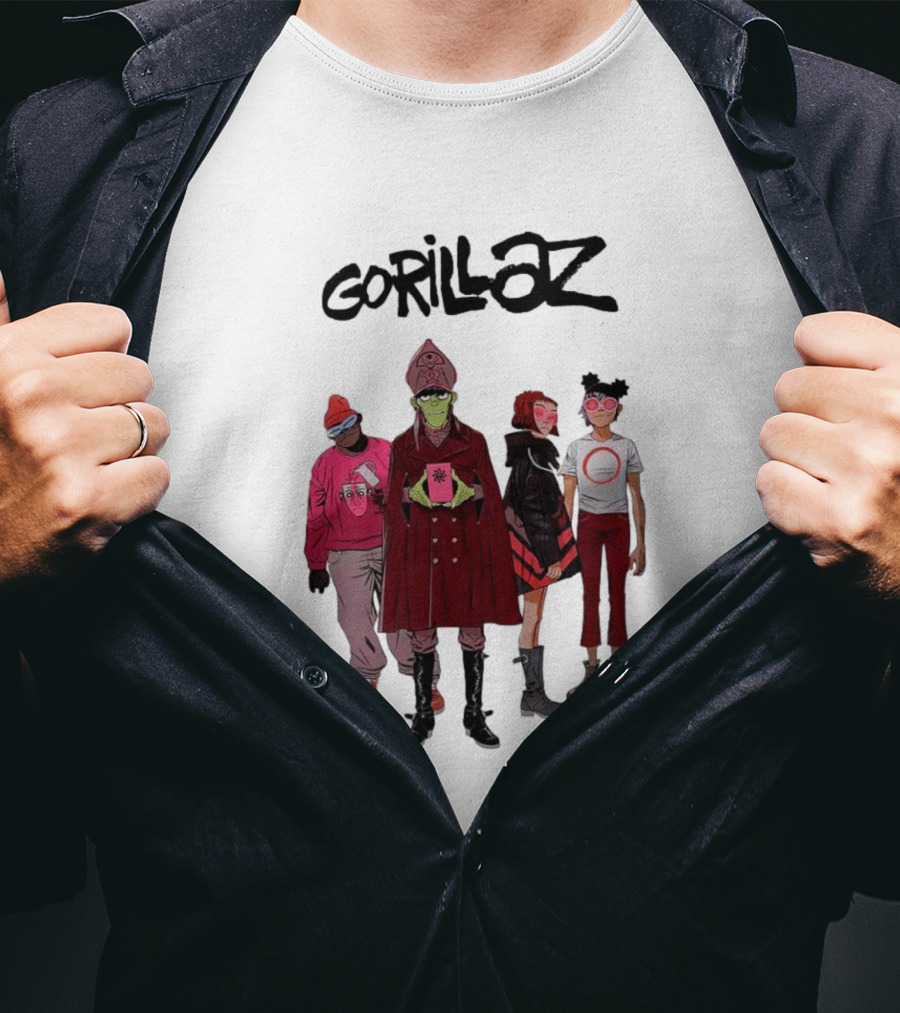 Gorillaz Cracker Island Animated Band Characters T-Shirt